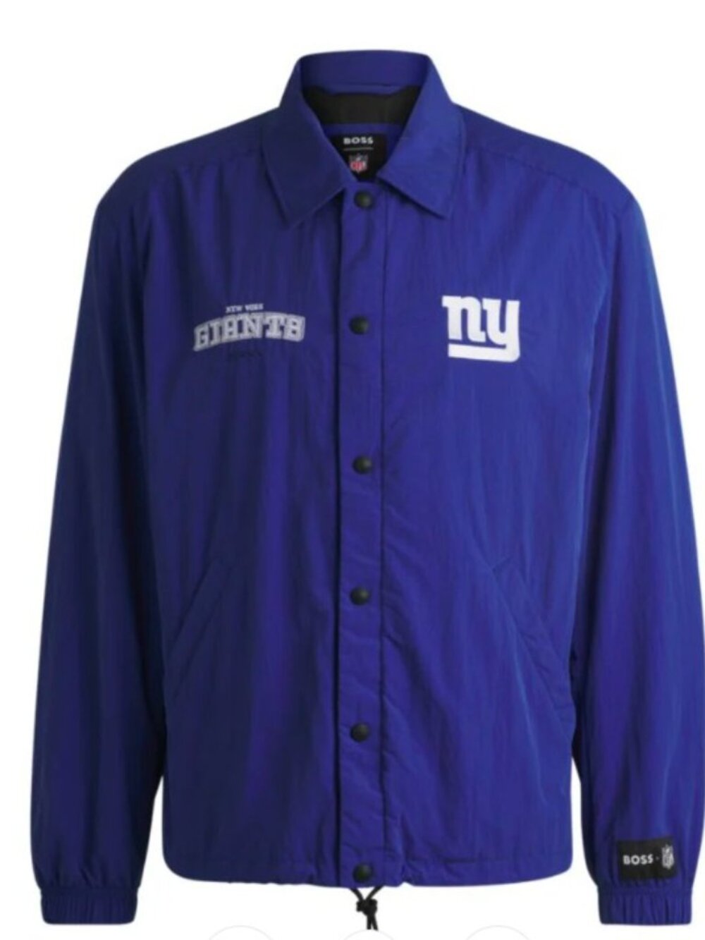 NWT BOSS X NFL New York GIANTS Blue Water Repellent Coach Jacket